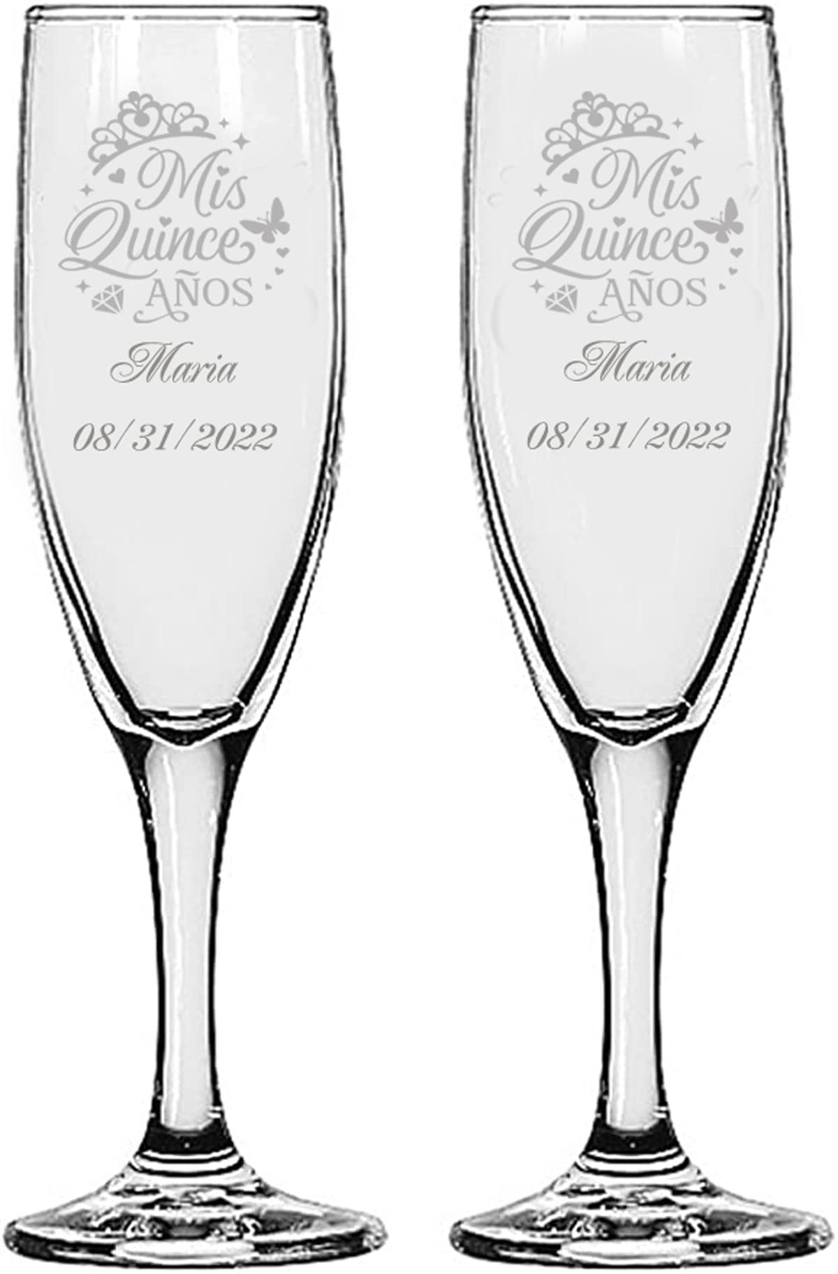 GIFTS INFINITY® Engraved Wedding Mis Quince Anos (Quinceañera) Champag, image size:1200x1825