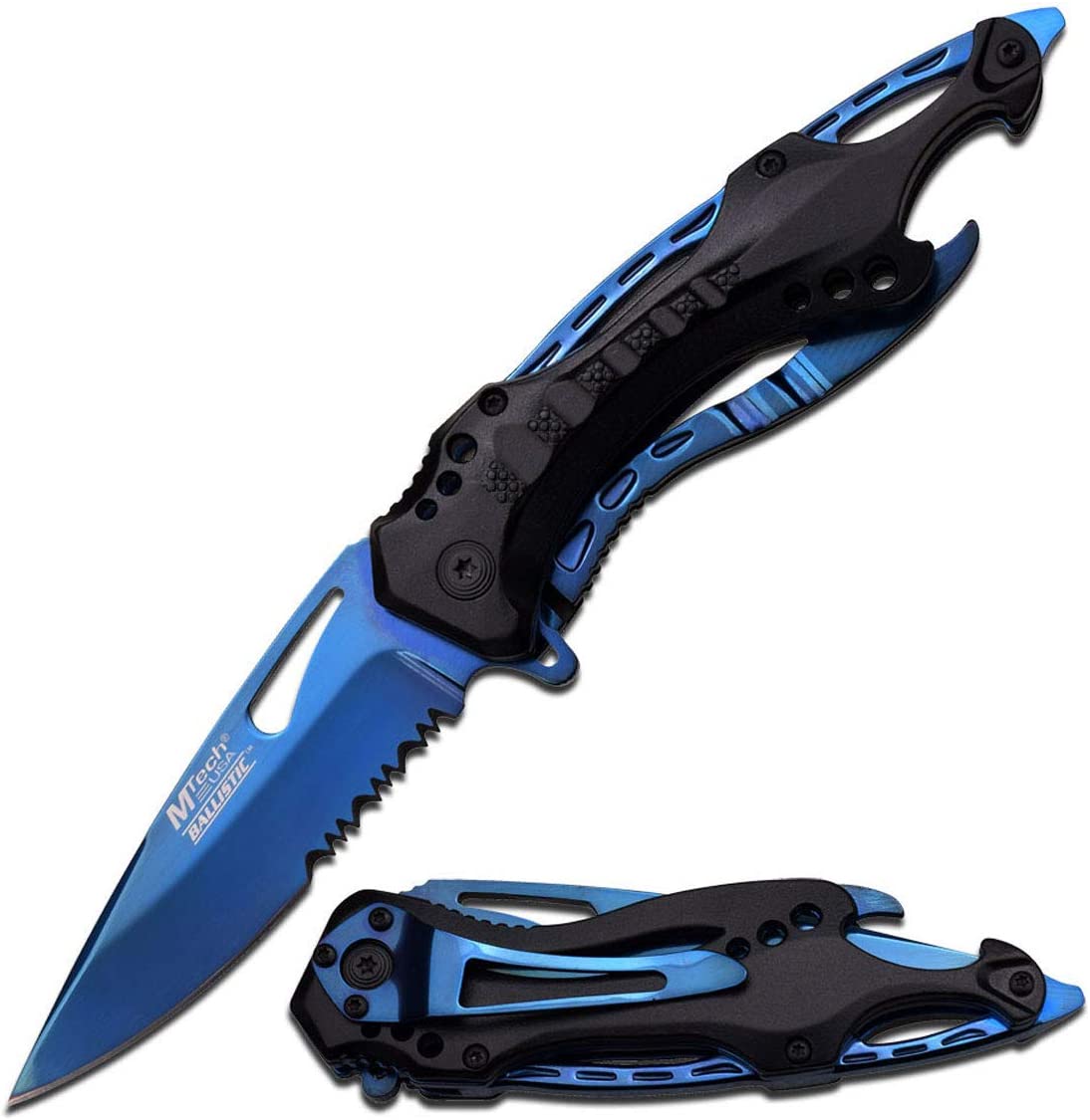 GIFTS INFINITY - 4.5" Closed Blue Steel Personalized Laser Engraved Pocket Knife
