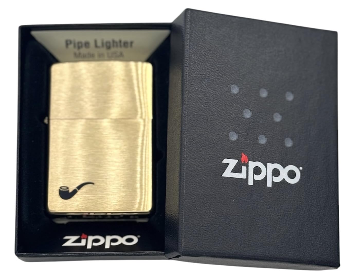 Personalized ZIPPO Classic Pipe Windproof Oil Lighter Engraving (Gold)