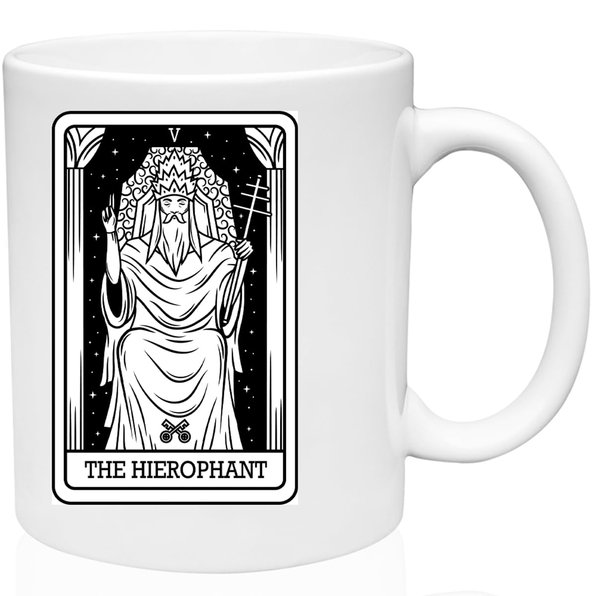 GIFTS INFINITY Tarot Card - 24 Major Arcana Cards Available 11 oz. Traditional Ceramic Custom Mugs (The Hierophant)