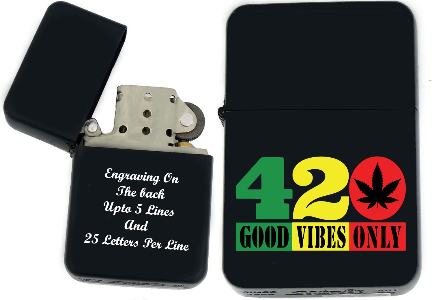 GIFTS INFINITY - Personalized Leaf Collection Windproof Lighters – Black Matt (WD-26)