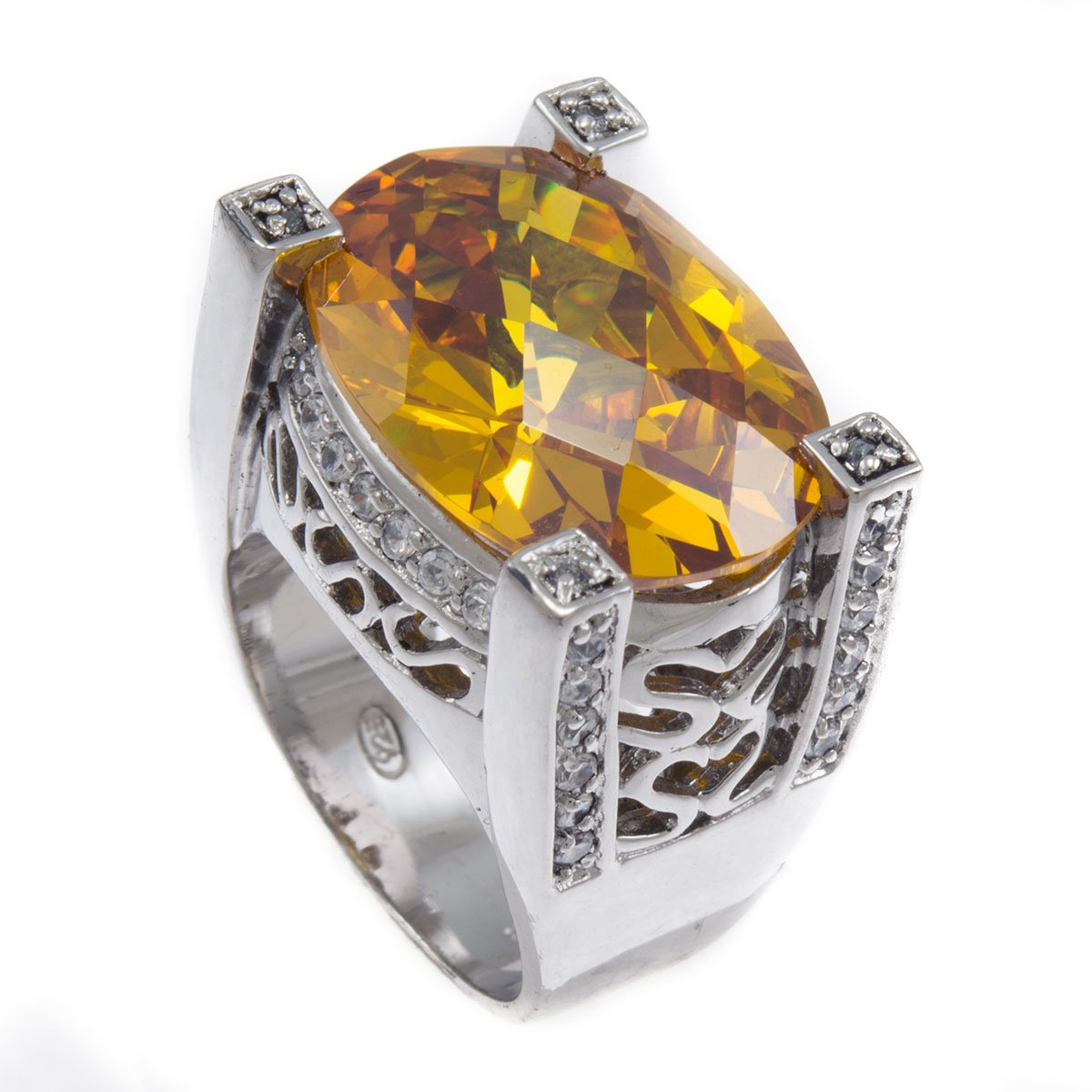 GIFTS INFINITY Citrine Cocktail Bling Iced CZ Ring RL315 (8)