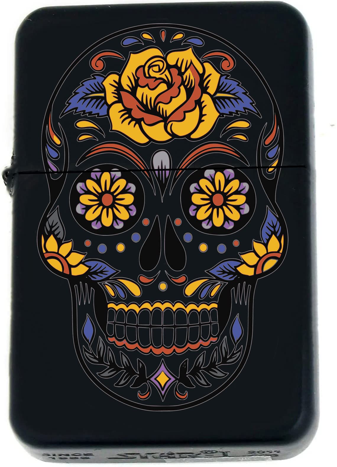 Custom Suger Skull - Available UV Color Printed Unique Collectible s Infinity Black Matt Windproof Lighters! (N Lover) (SK-6) - Christmas, Halloween & Valentines Day Gift