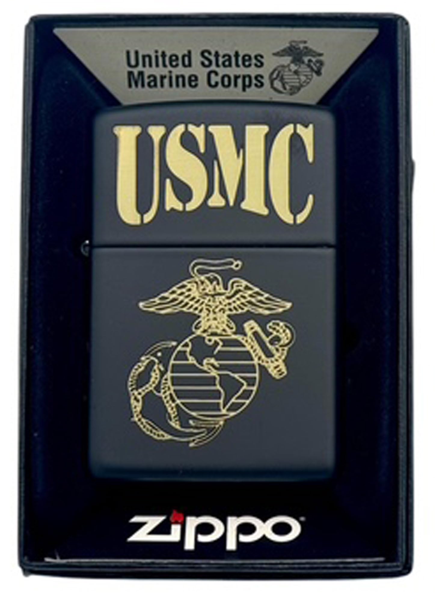Custom Personalized Zippo U.S. Marine Corps Classic Windproof lighters - Free Engraving - Christmas, Halloween & Valentines Day Gift (Black EG)