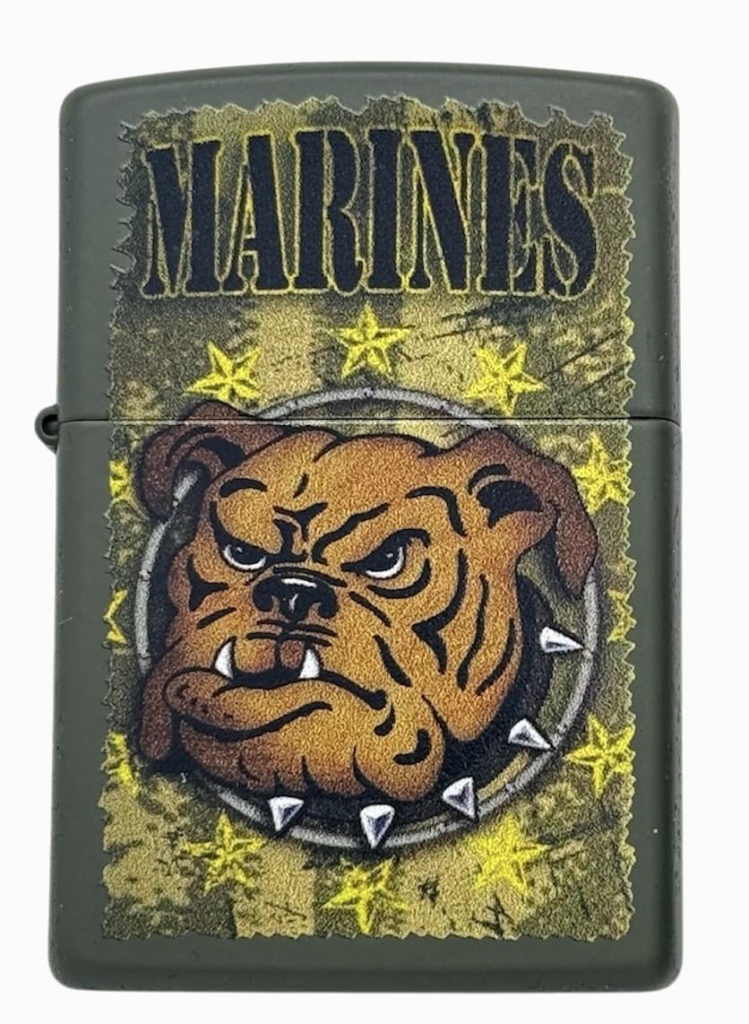 Custom Personalized Zippo U.S. Marine Corps Classic Windproof lighters - Free Engraving - Christmas, Halloween & Valentines Day Gift (Green BD)