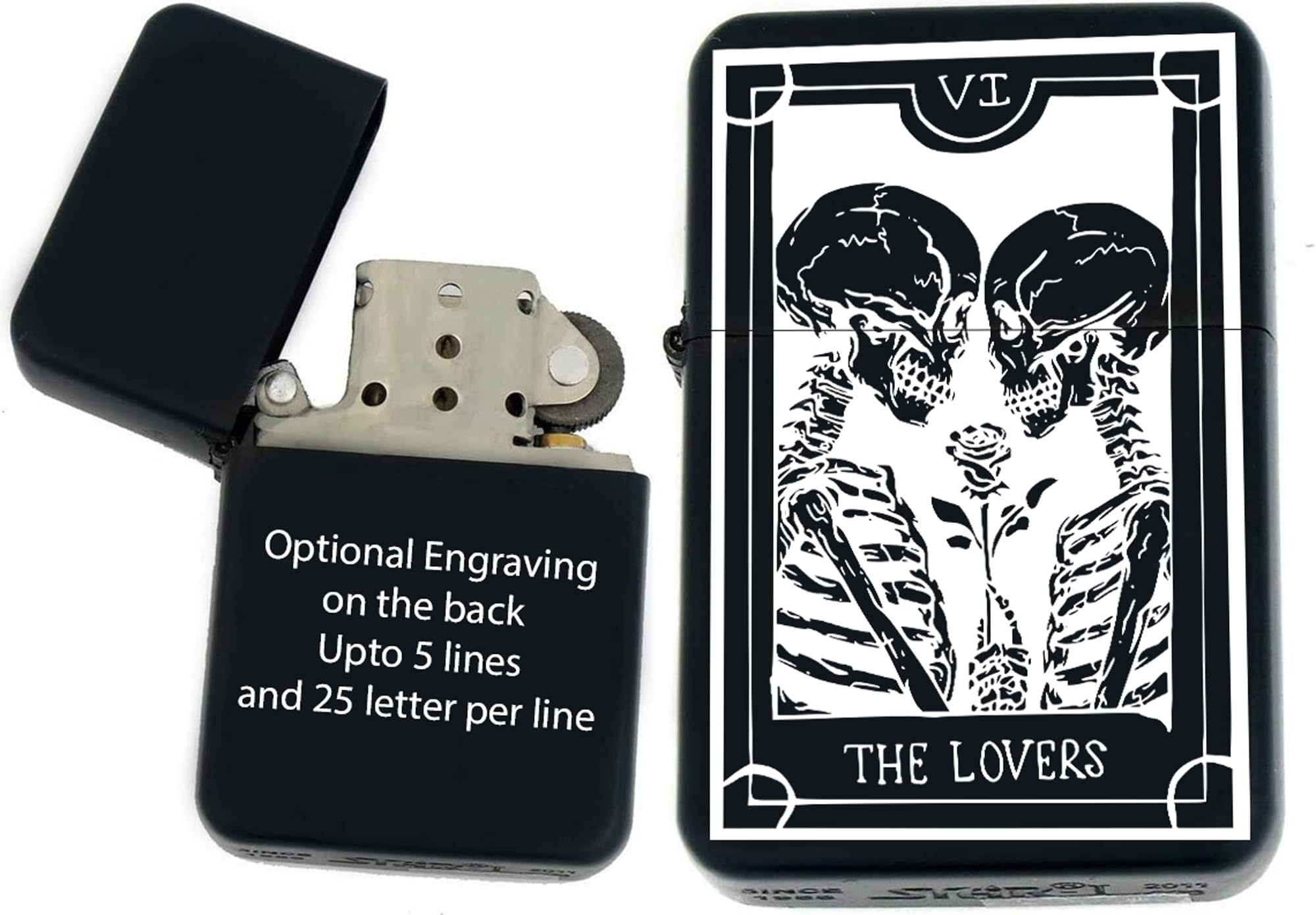 Custom Tarot Card - Major Arcana Cards Available Unique Lovers s Infinity Black Matt Windproof Lighters! (105) - Christmas, Halloween & Valentines Day Gift