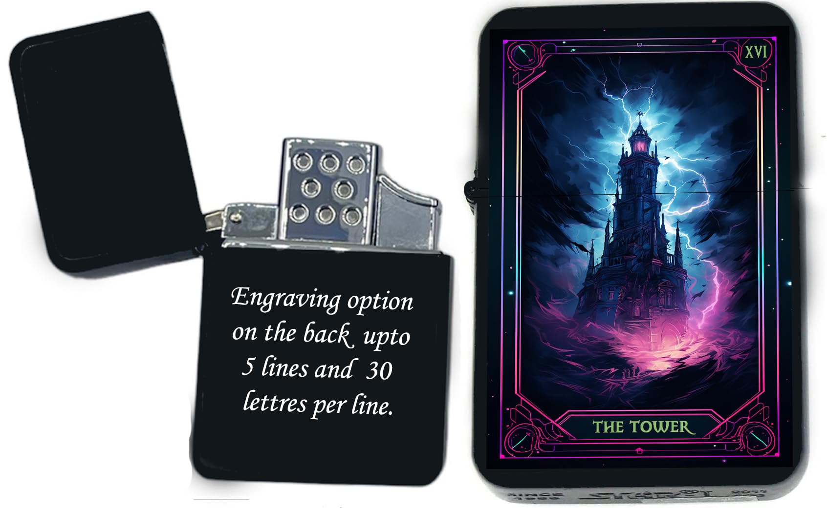 Custom Tarot Card Set Inspired Rider Waite Smith Deck Unique Collectible s Infinity Black Tourch Windproof Lighters! (Themperance) - Christmas, Halloween & Valentines Day Gift