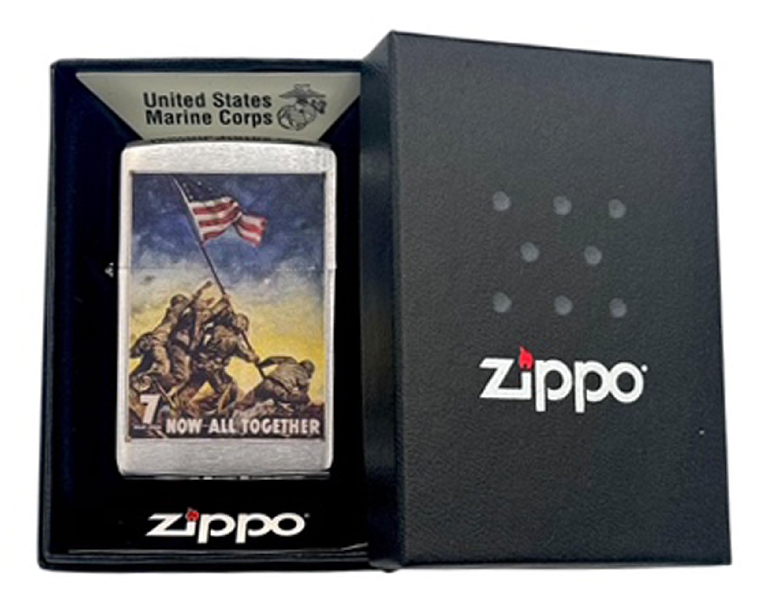 Custom Personalized Zippo U.S. Marine Corps Classic Windproof lighters - Free Engraving - Christmas, Halloween & Valentines Day Gift (Fl Silver)