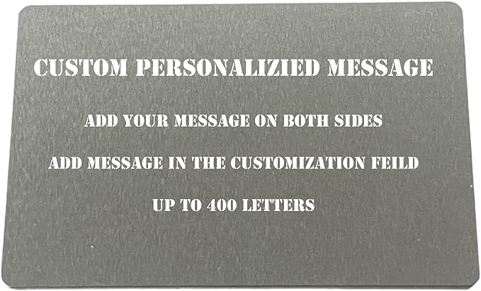 Personalized Wallet Insert Card - Grey