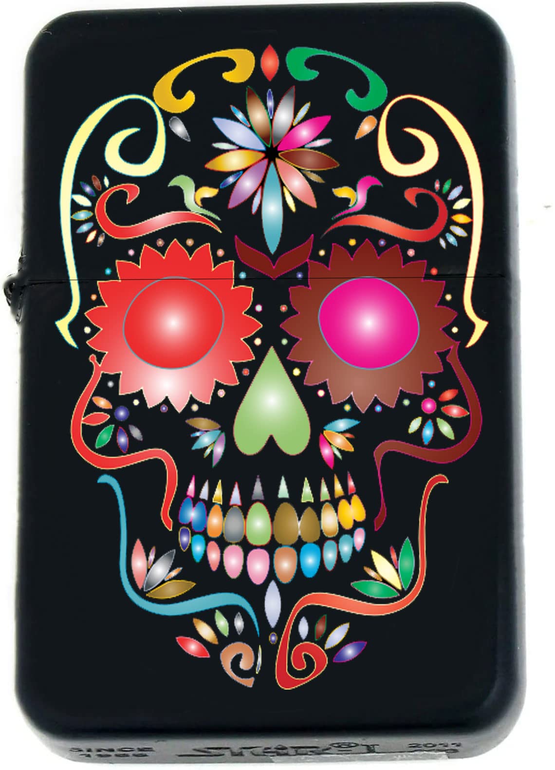 Custom Suger Skull - Available UV Color Printed Unique Collectible s Infinity Black Matt Windproof Lighters! (N Lover) (SK-3) - Christmas, Halloween & Valentines Day Gift