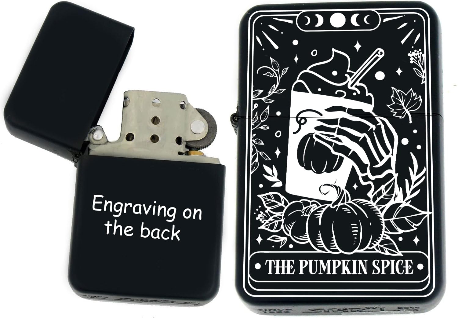 Custom Tarot Cards Funny Unique Collectible s Infinity Black Matt Windproof Lighters! (The Pumpkin Spice) - Christmas, Halloween & Valentines Day Gift