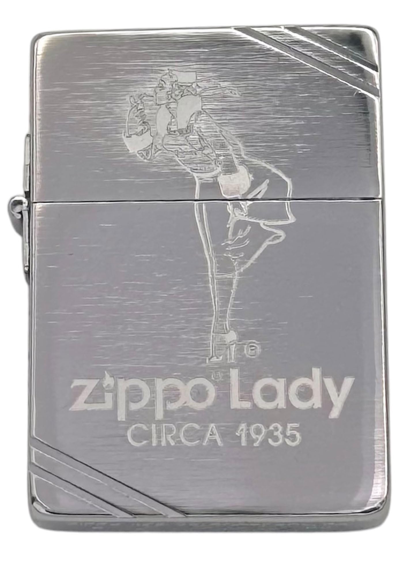 Custom Personalized Zippo Classic Windy Girl Windproof Oil Lighters - Engraving - Christmas, Halloween & Valentines Day Gift (Sl Silver)