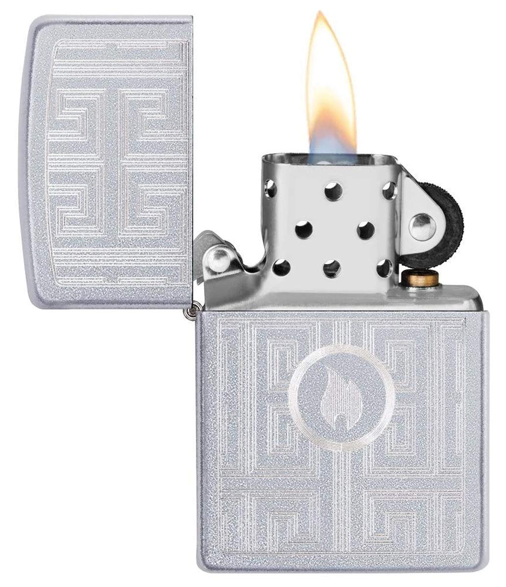 Personalized American Classic Elegant Design Lighter Zippo - Free Engraving - Christmas, Halloween & Valentines Day Gift (Brush Silver)