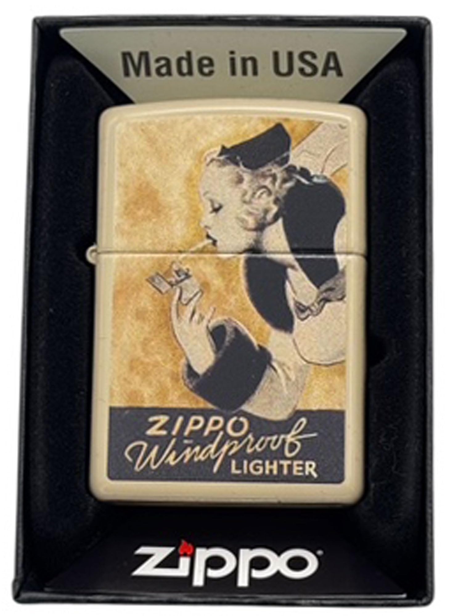 Custom Personalized Zippo Classic Windy Girl Windproof Oil Lighters - Engraving - Christmas, Halloween & Valentines Day Gift (SL Silver Cl)