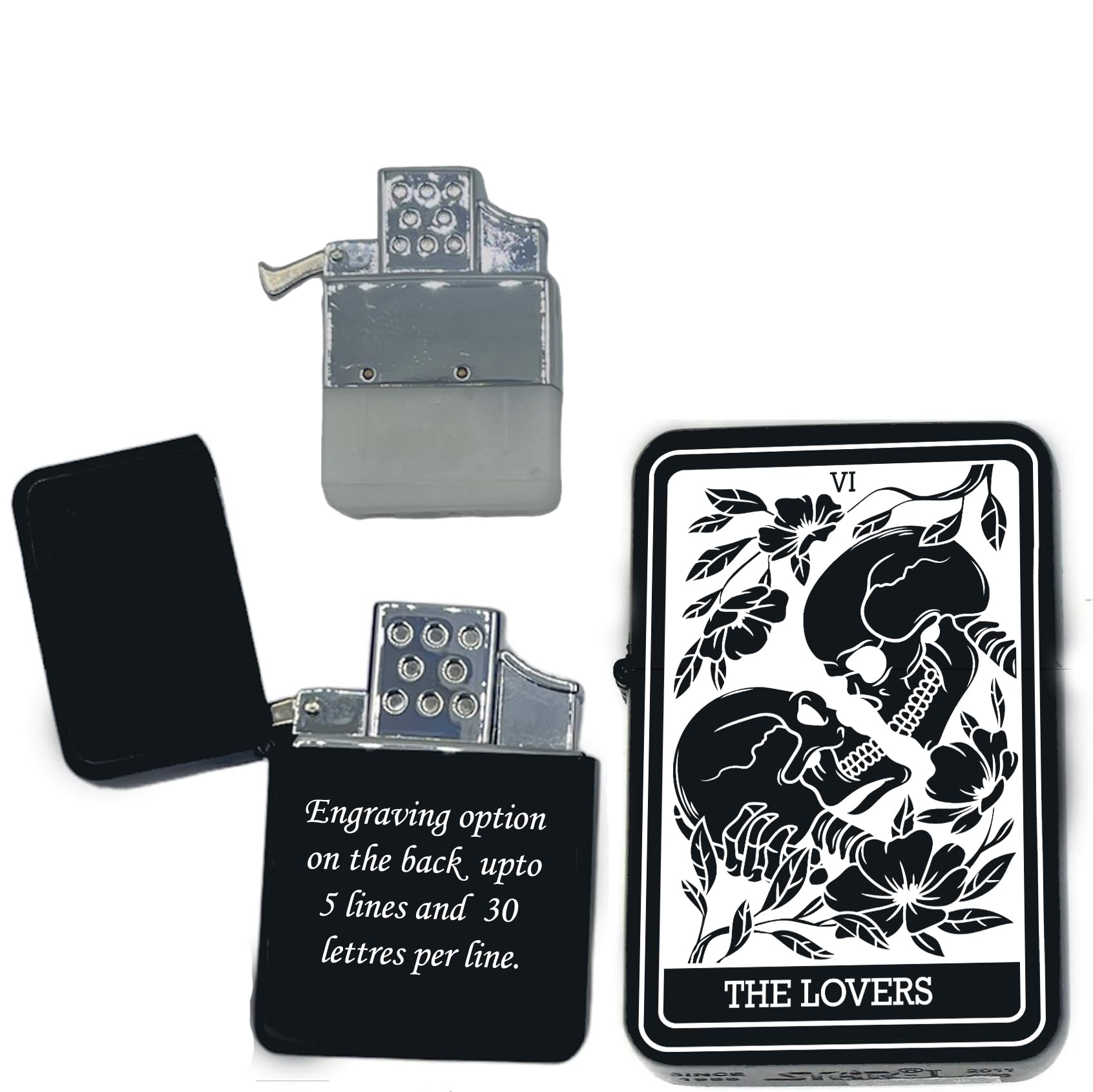 Custom Personalizied Tarot Card - 24 Major Arcana Cards Available Laser Engraved Unique Collectible Gifts Infinity Black Matt Single Torch Butane Lighters! (Temperance)