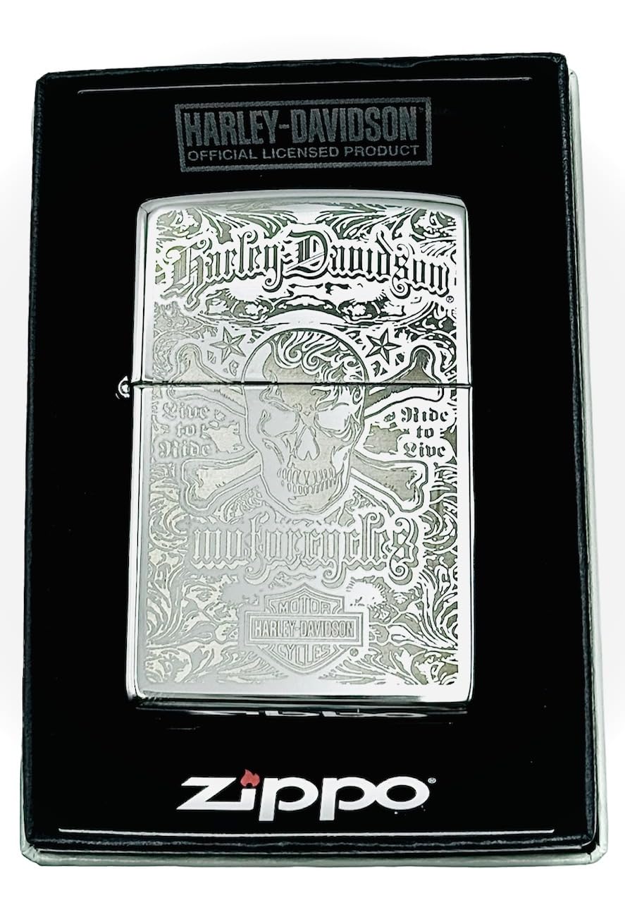 Personalized Zippo High Polish Harley Davidson Lighter Classic - Engraving - Christmas, Halloween & Valentines Day Gift