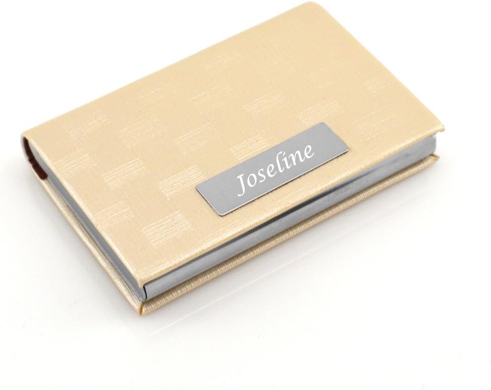 GIFTS INFINITY BC-21 Personalized Quality Pu Leather Business Card Holder - Free Engraving - Free Engraving