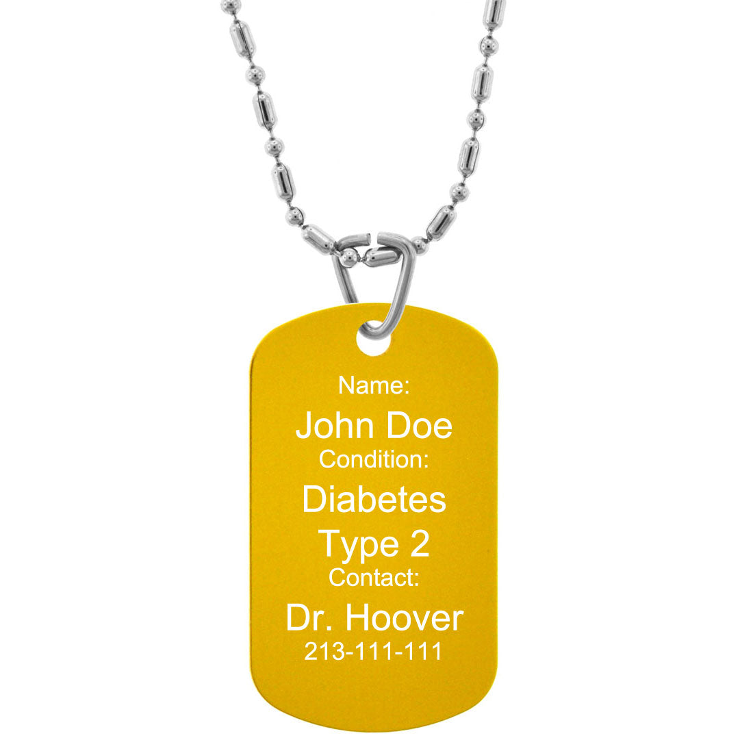 GIFTS INFINITY Custom Engraved Personalized Medical Alert ID Dog Tag, Pendants, Necklace