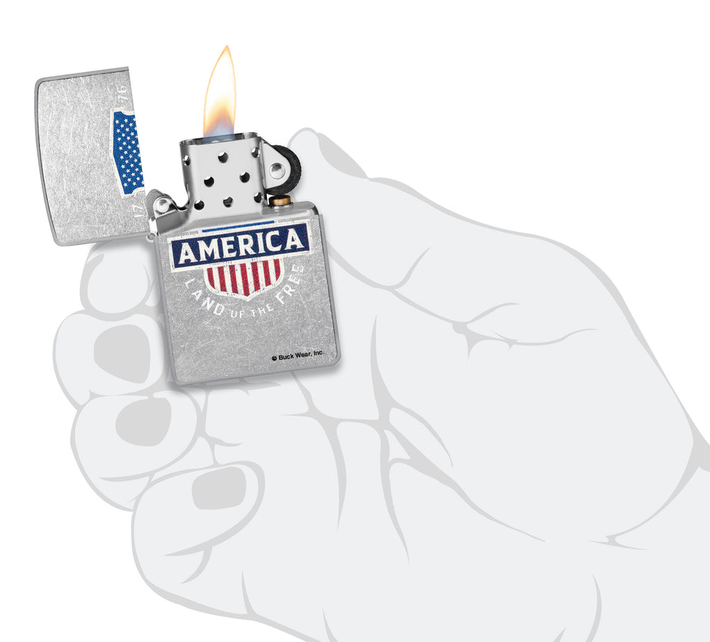 Zippo Buck Wear™ Design Inscribed With "Land Of The Free."