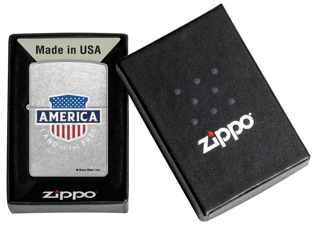 Zippo Buck Wear™ Design Inscribed With "Land Of The Free."