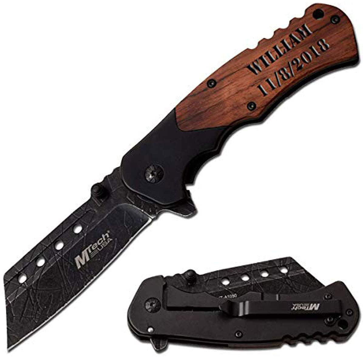 Gifts Infinity Personalized 8.25" Pocket Knife Engraved for Men Tactical Assisted Opening Knives, Spring Assisted Knife