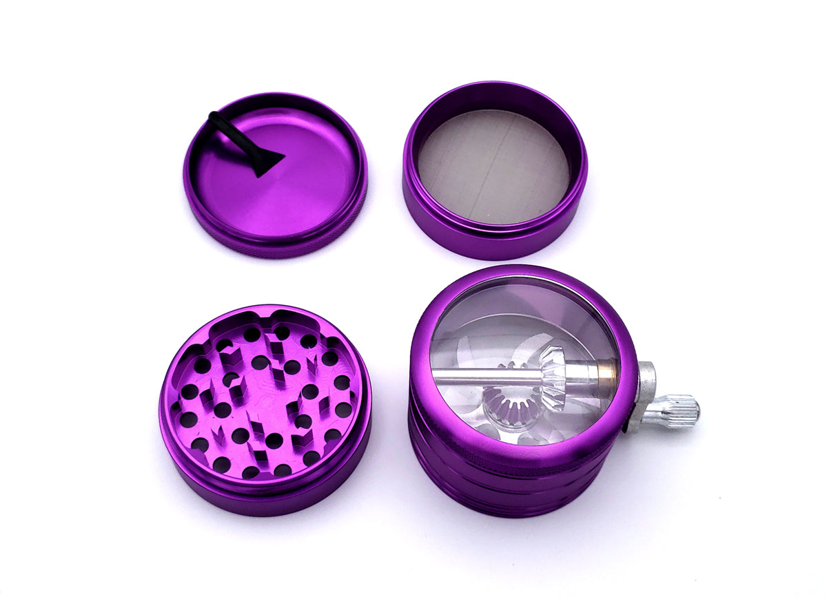 62mm Metal Spice Herb 4 Part Big Mill Grinder Purple