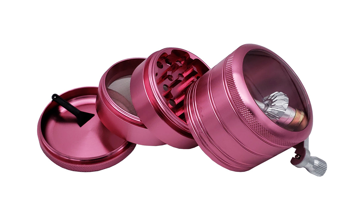 62mm Metal Spice Herb 4 Part Big Mill Grinder Pink