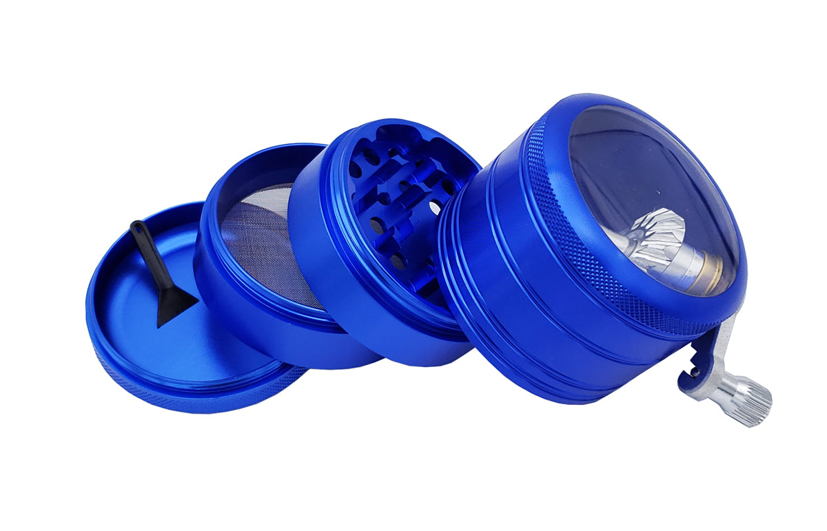 62mm Metal Spice Herb 4 Part Big Mill Grinder Blue