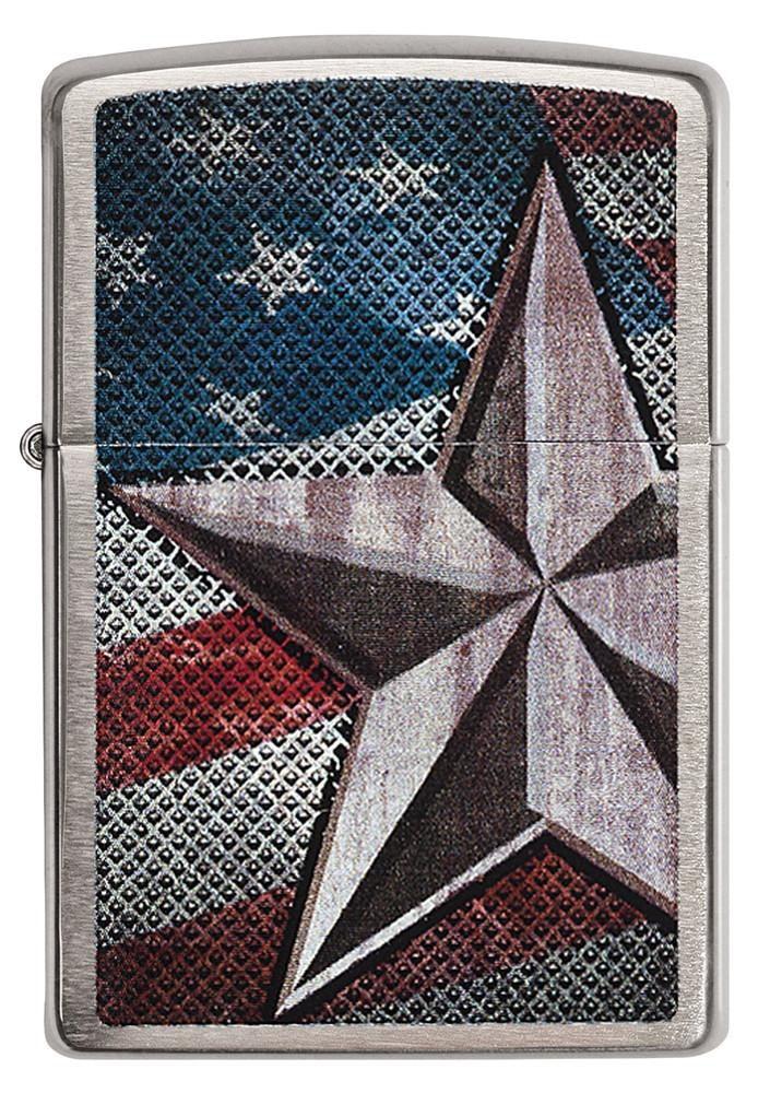 28653, Americana Retro Star, Color Image, Brushed Chrome Finish
