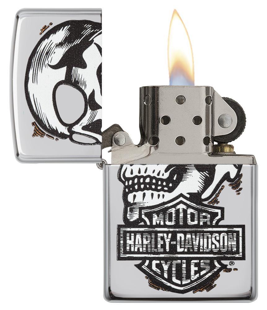 29281, Harley-Davidson Tattoo Skull, Color Image, High Polish Chrome, Classic Case