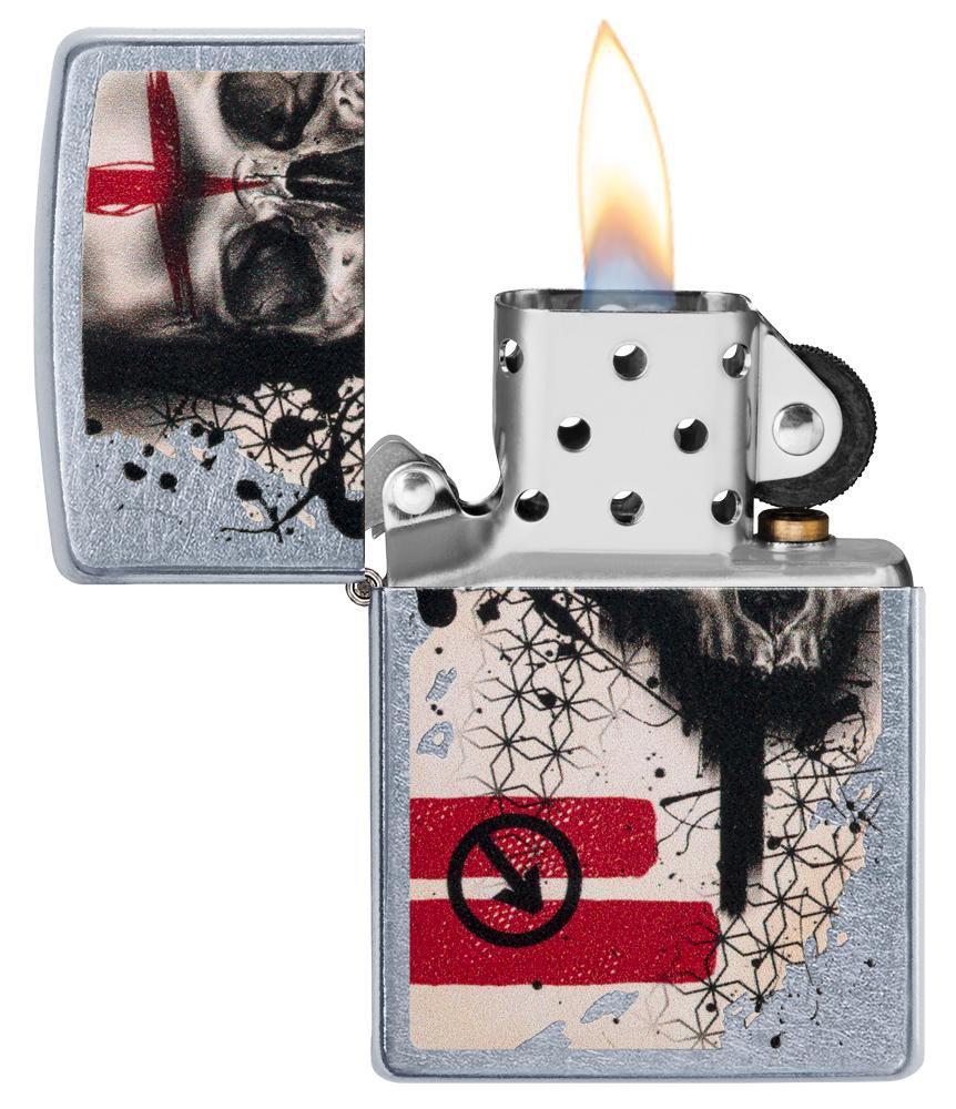 Zippo Trash Polka Tattoo Skull Lighter