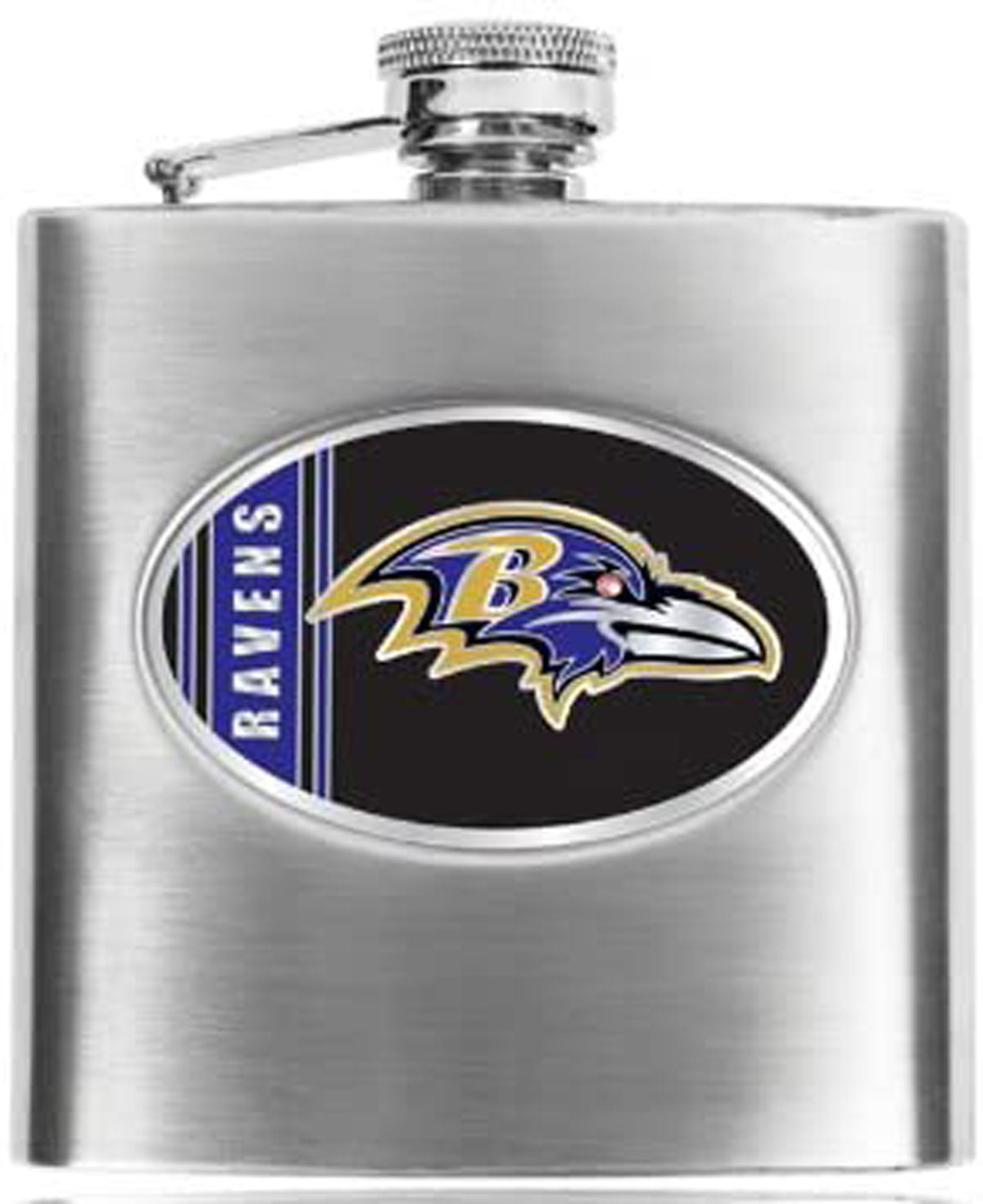 NFL Baltimore Ravens Matte Finished Hip Flask 8 Ounce Liquor Flask Container - Stainless Steel