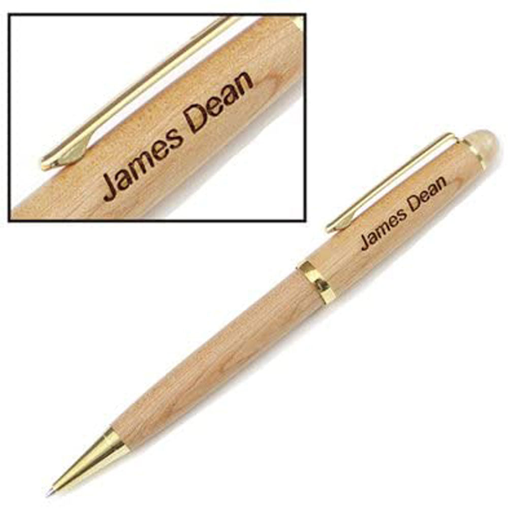 Personalized Maple Classic Twist Ballpoint Pen - Free Engraving