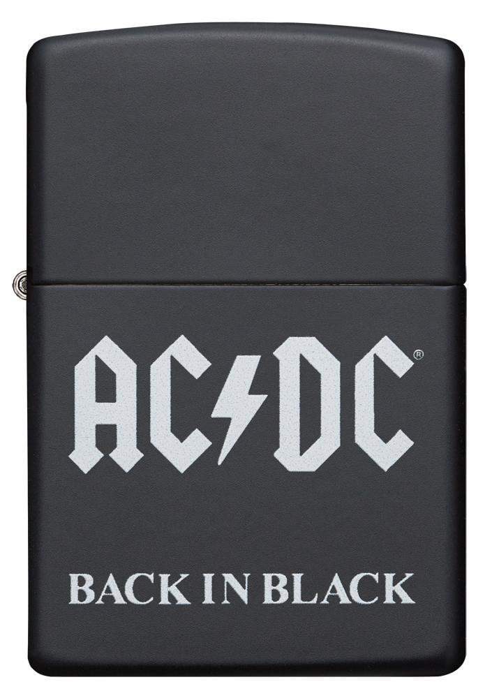 Front view of AC/DC® Back In Black windproof lighter