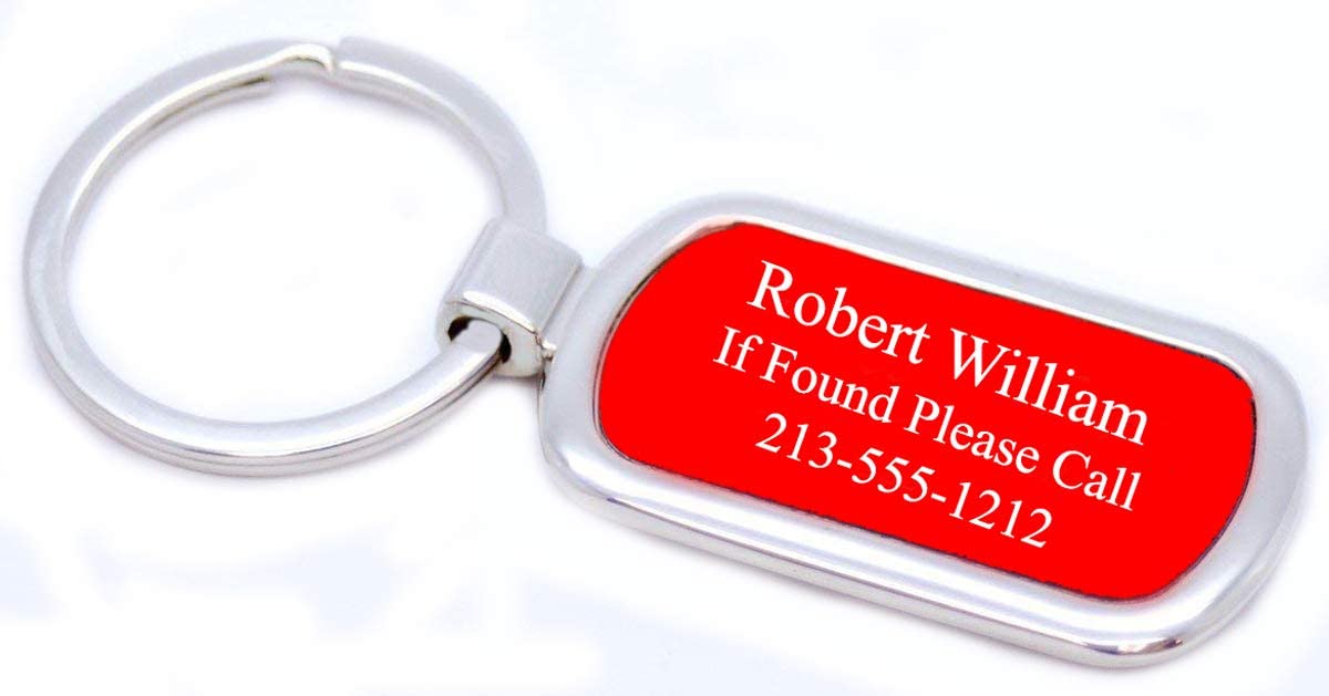 Personalized Oval Key Chain - Free Laser Engraving