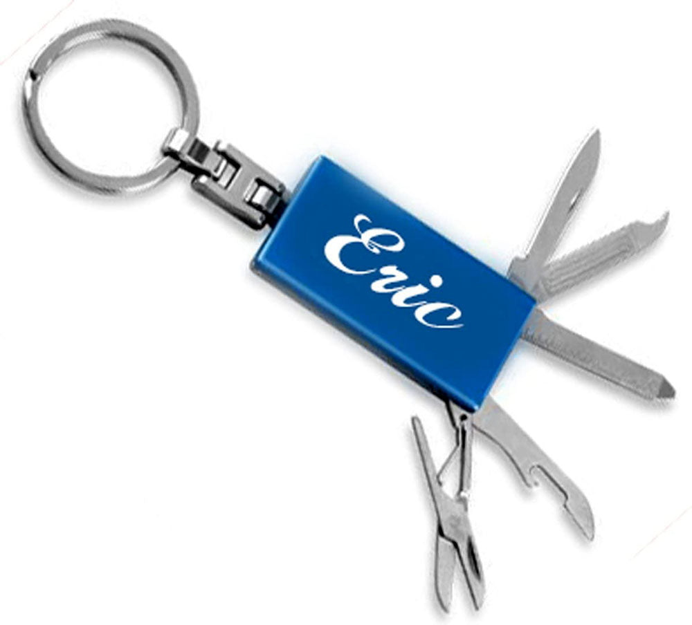 Personalized 5 in 1 Multi-Function Pocket Knife Keychain - Free Laser Engraving