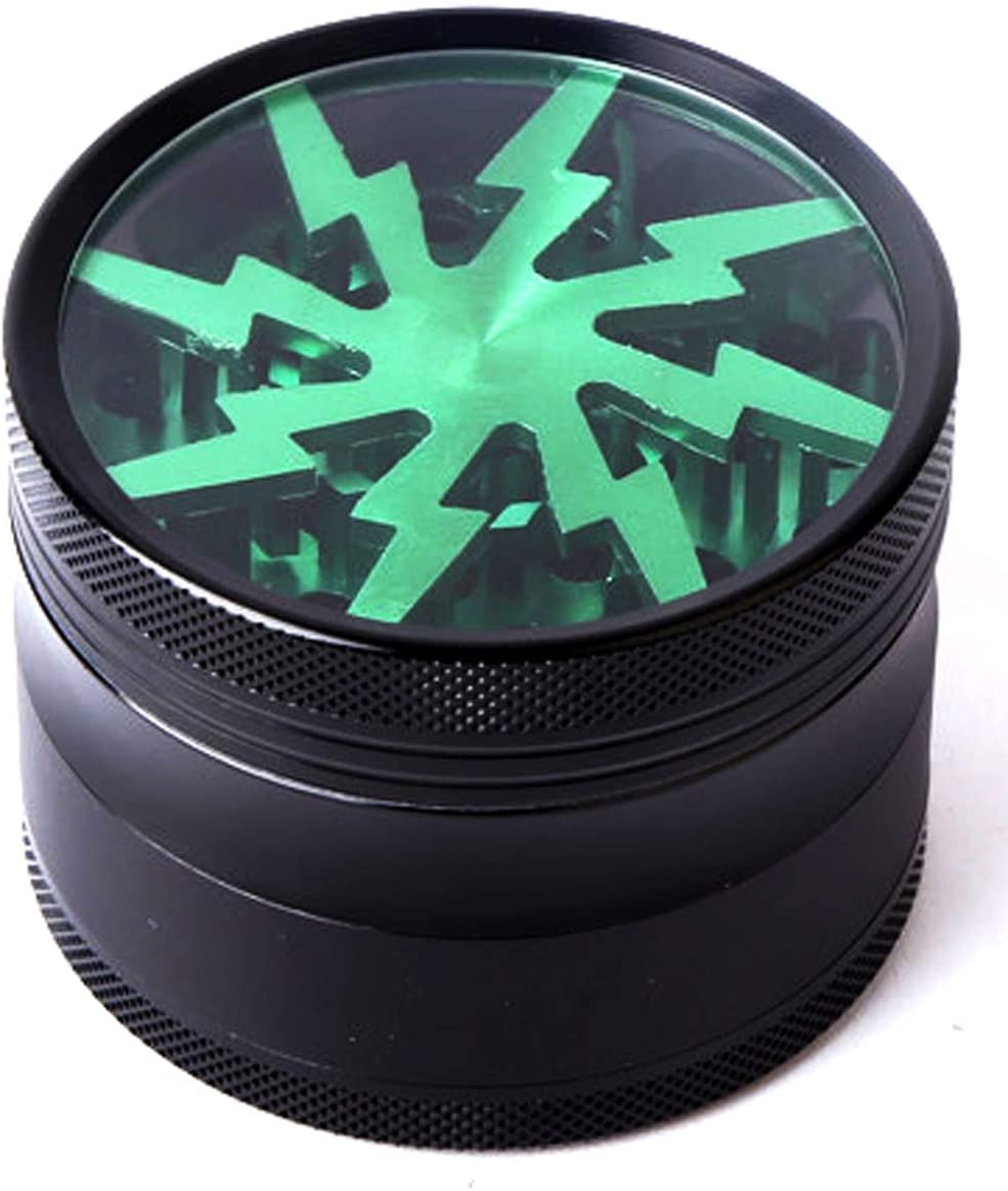 3 Inch Herb Grinder Black Large Grinder Zinc Alloy 4 Pieces Spice Grinder  with Mesh Screen