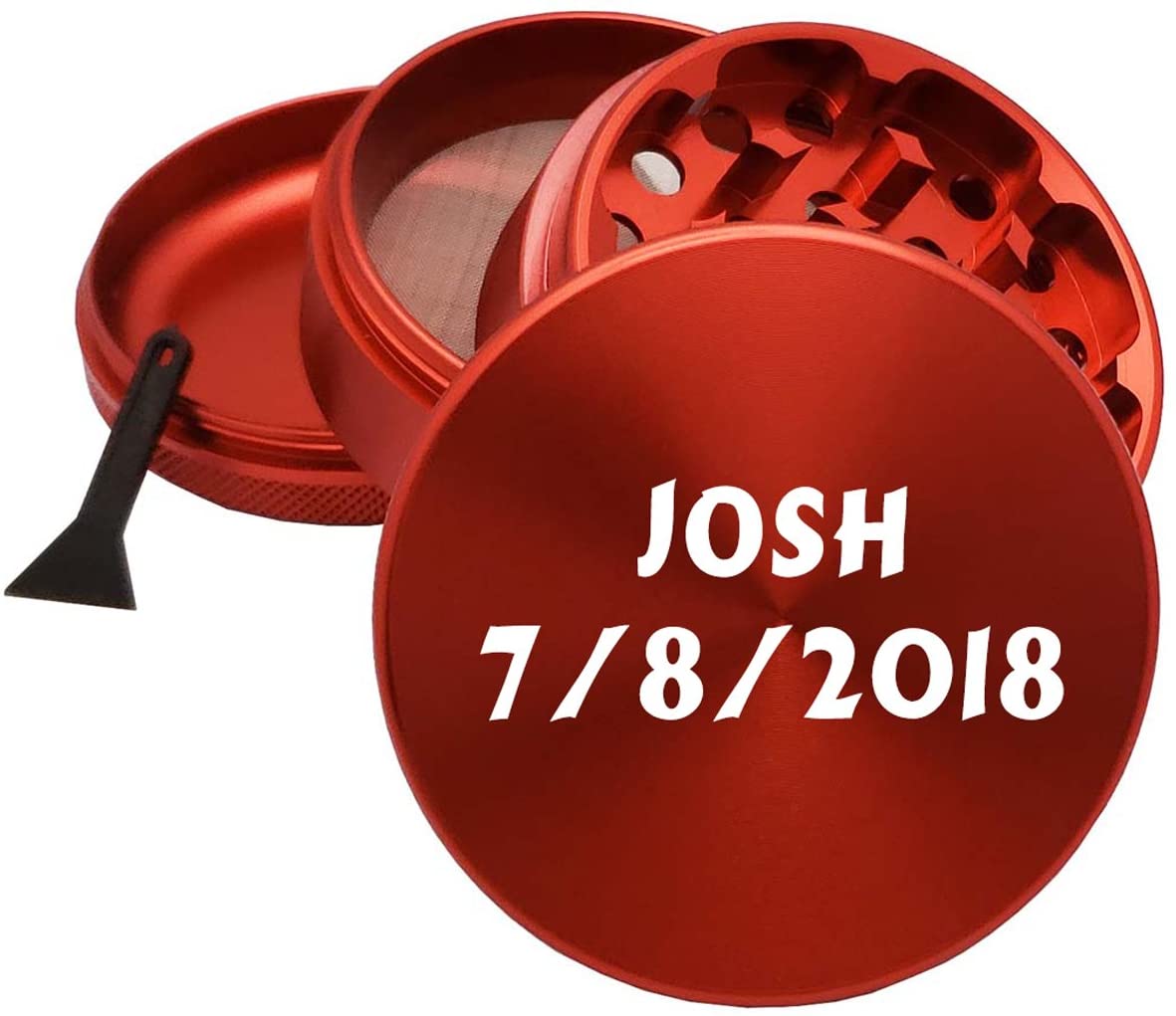 65mm Red Metal Spice Herb 4 Part Grinders
