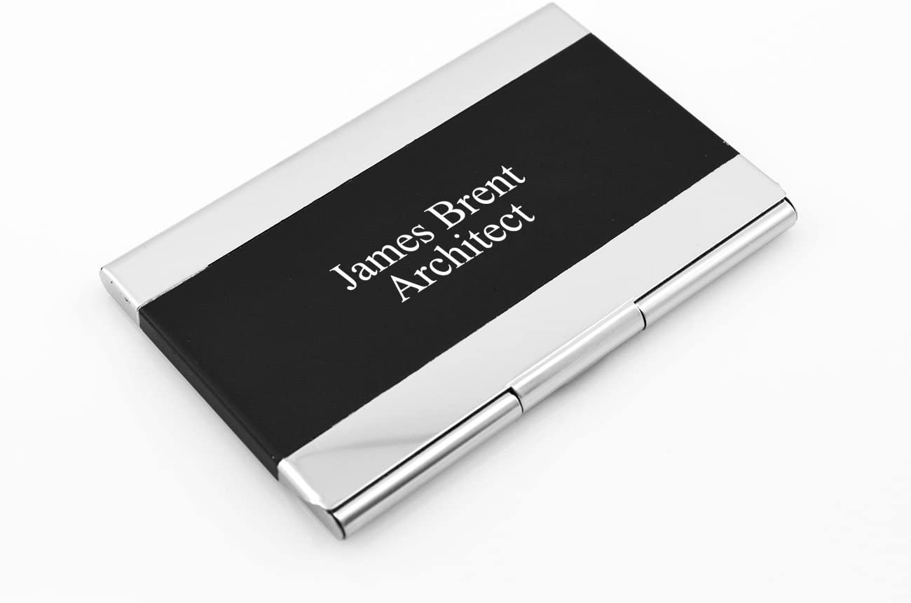 Black & Silver Quality Metal Business Card Holder