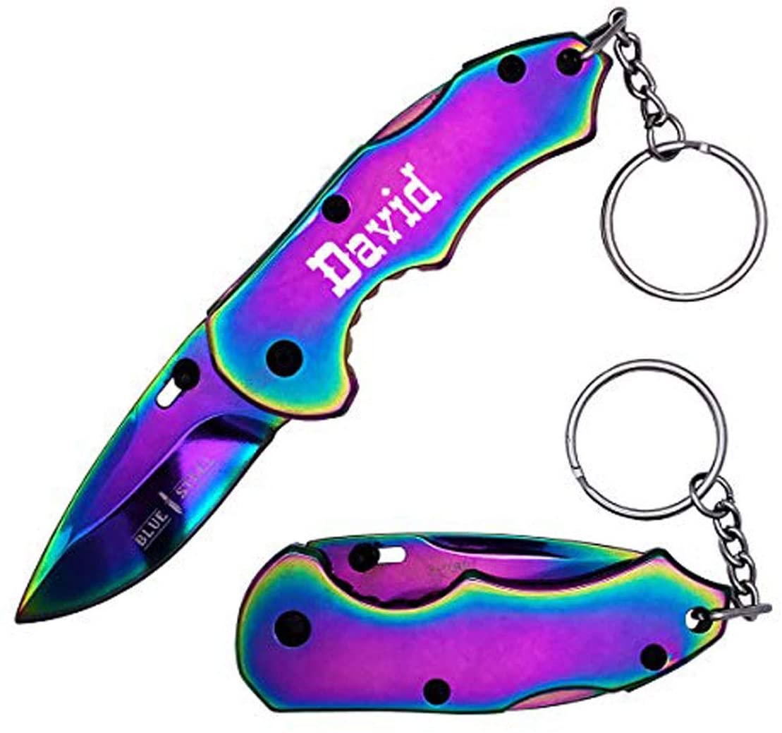 GIFTS INFINITY Personalized Laser Engraved 5″ Pocket Knife, Father's Day, Groomsmen Gift, Gifts for Men Free Engraving.