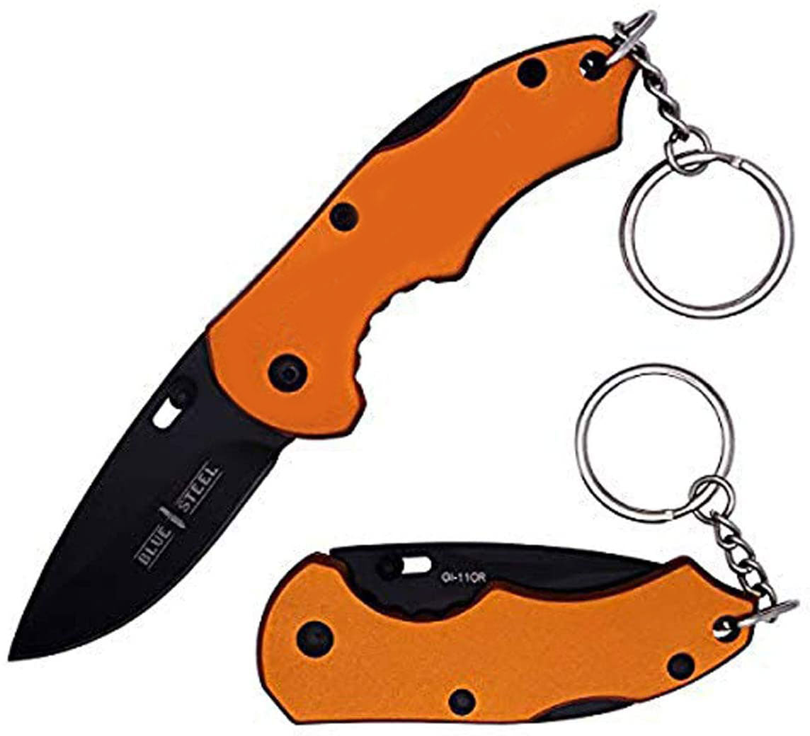 Blue Steel BT-11OR POCKET FOLDING KNIFE KEYCHAIN
