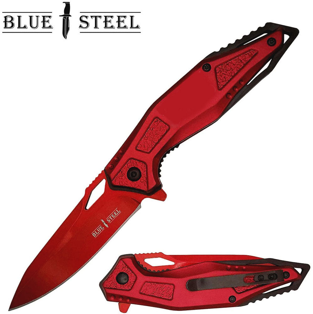Red TACTICAL FOLDING KNIFE 4.5