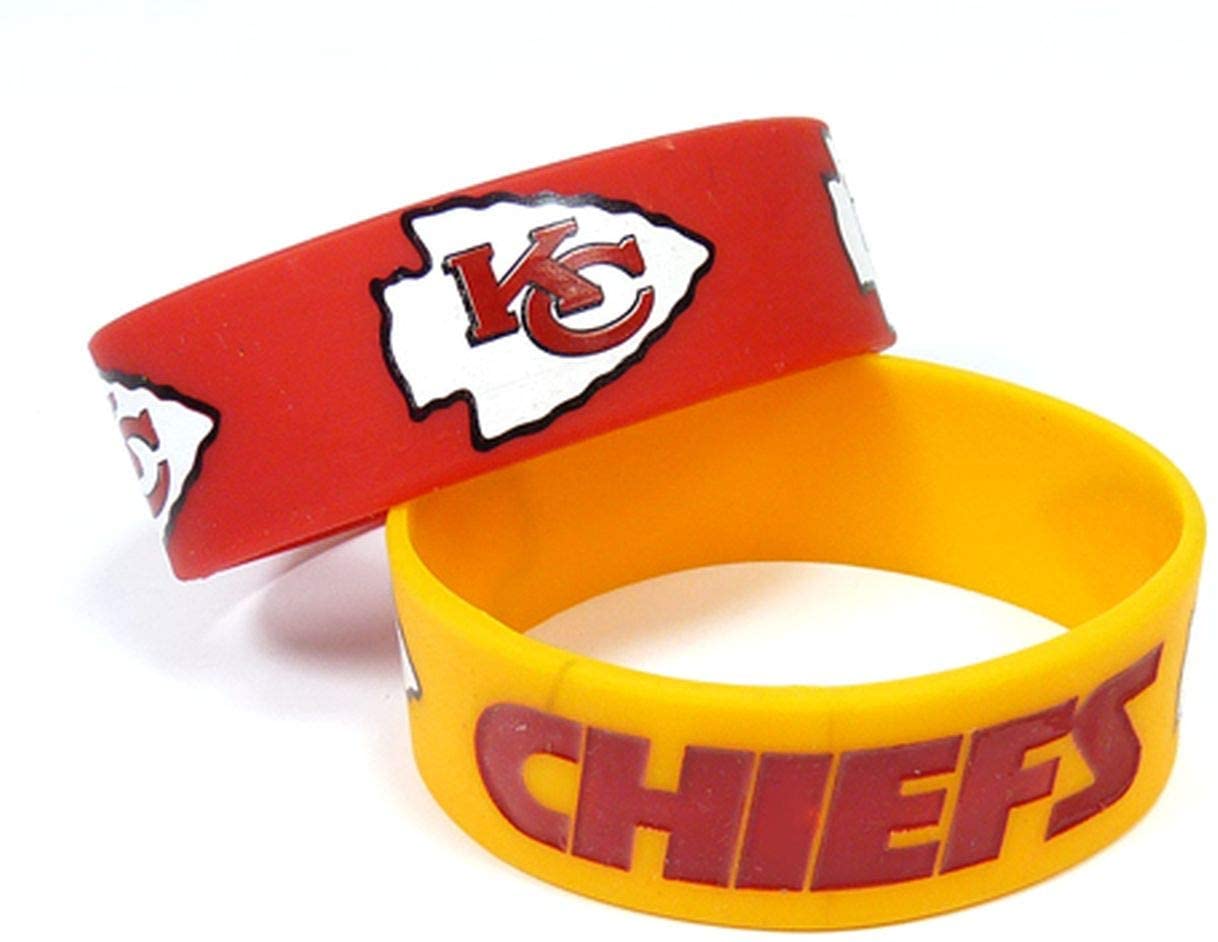 Silicone Rubber Bracelet Kansas City Chiefs Wrist Band Set 2pack