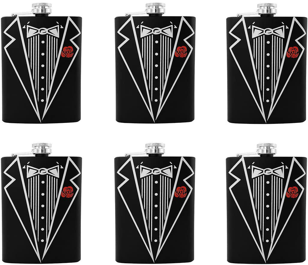 Hip Black Tuxedo Stainless Flask
