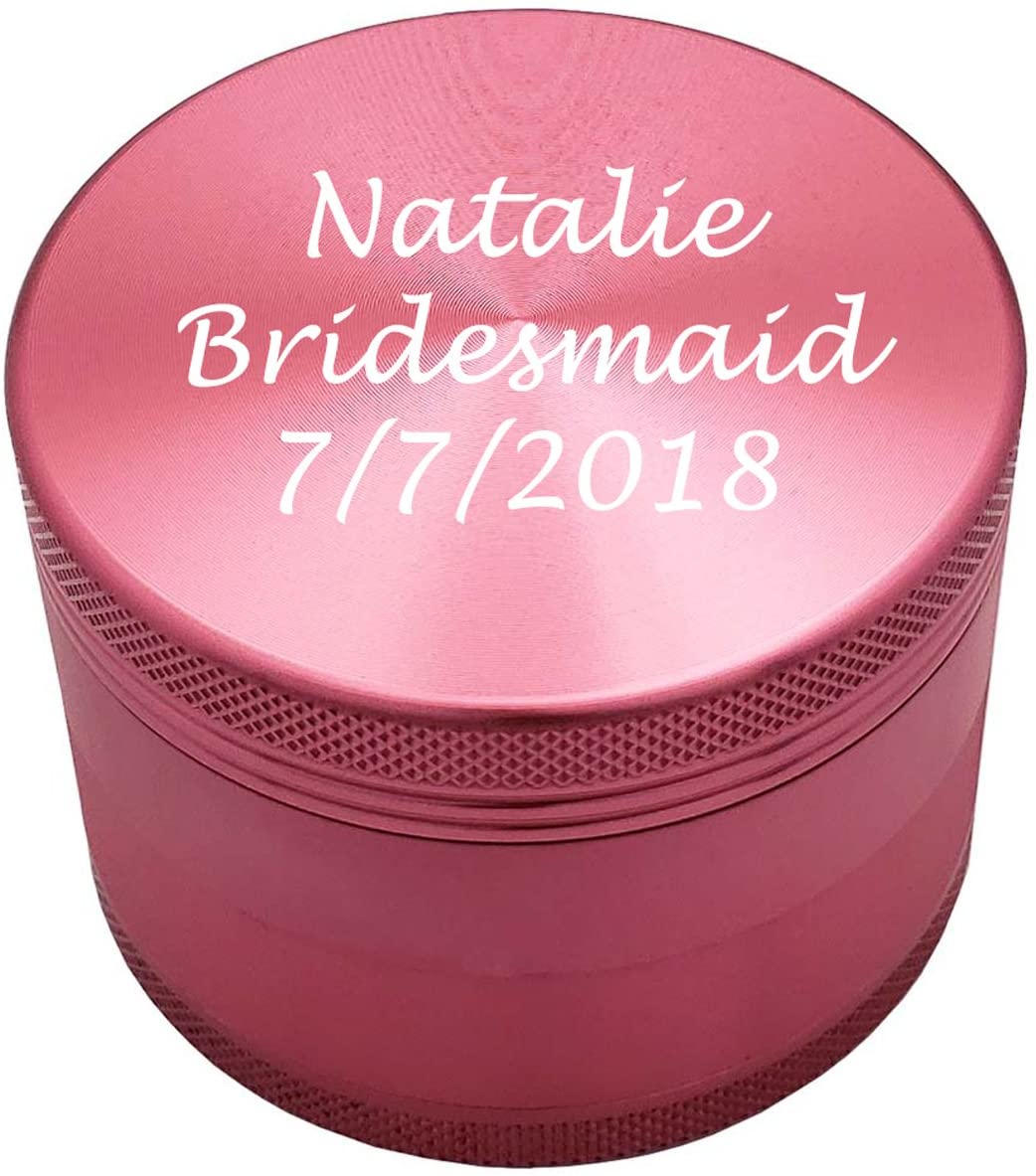 65mm Pink Metal Spice Herb 4 Part Grinders