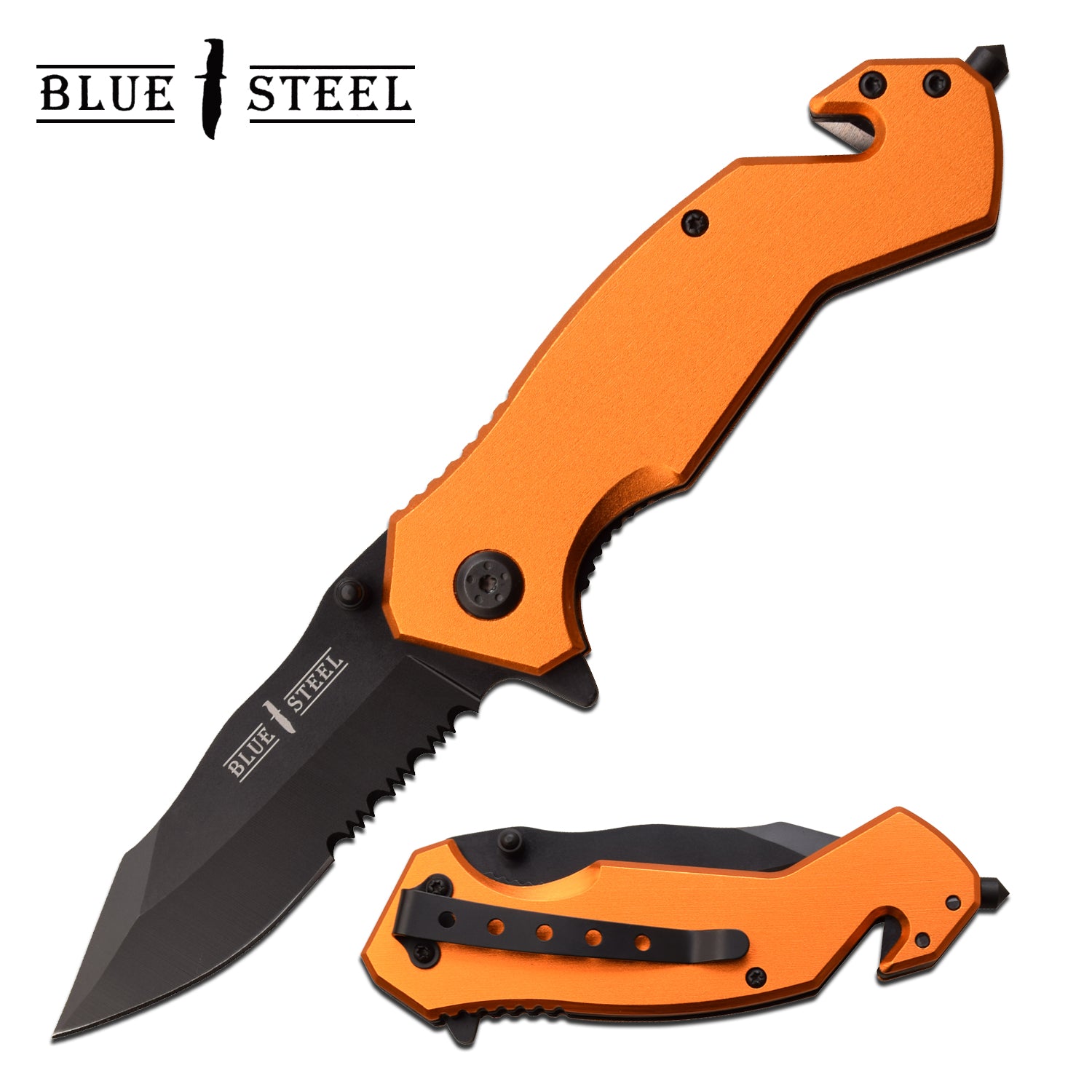 GIFTS INFINITY Customizable Laser Engraved 7.25" Pocket Knife, Gentleman's Folding Knife, Glass Breaker and Seat Belt Cutter