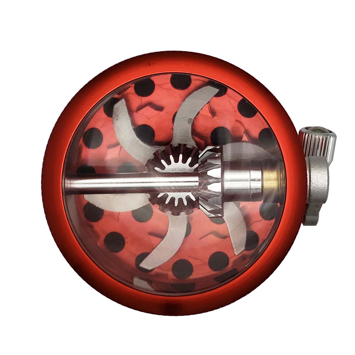 62mm Metal Spice Herb 4 Part Big Mill Grinder Red