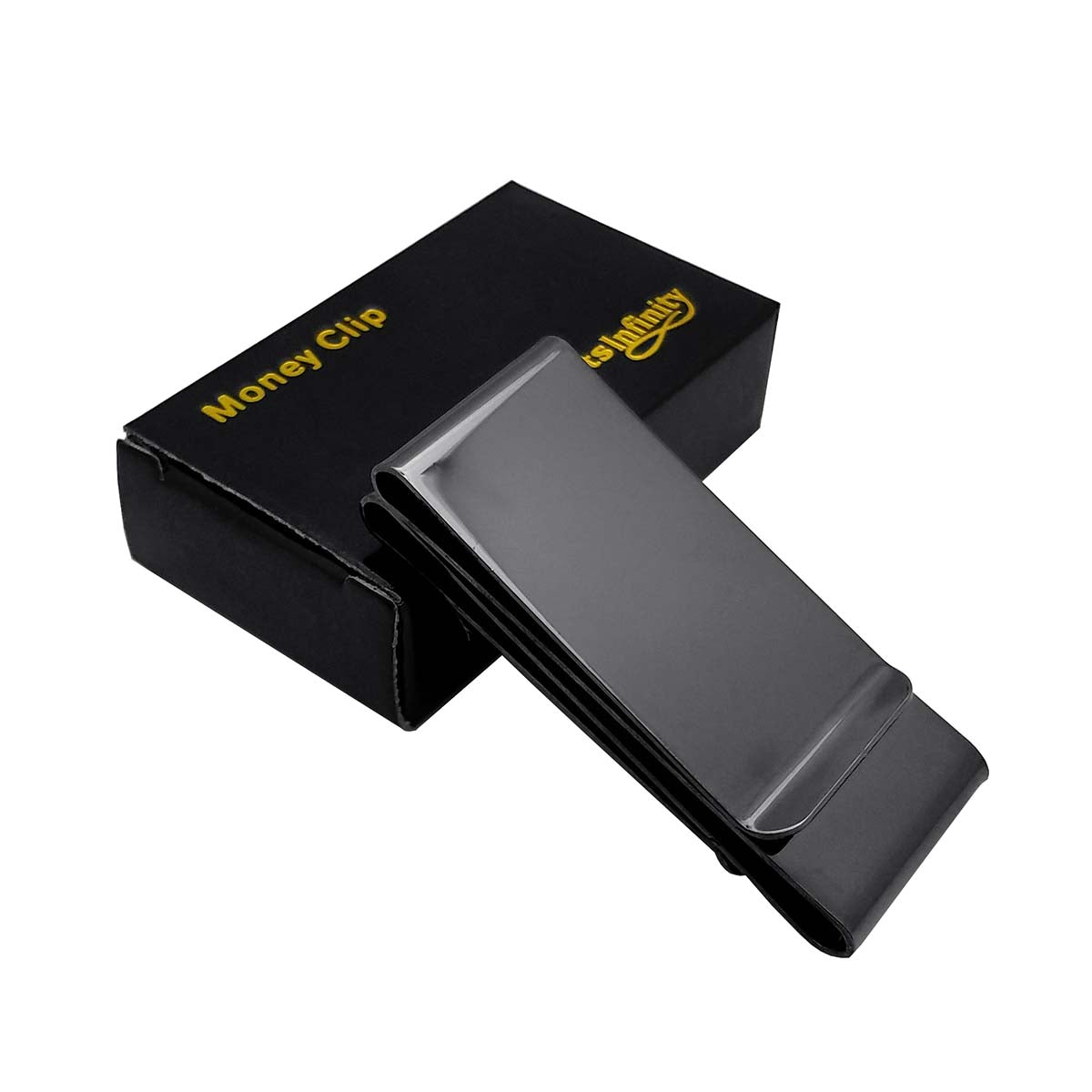 Personalized Double Sided Metal Money Clip Free Engraving Black Ice