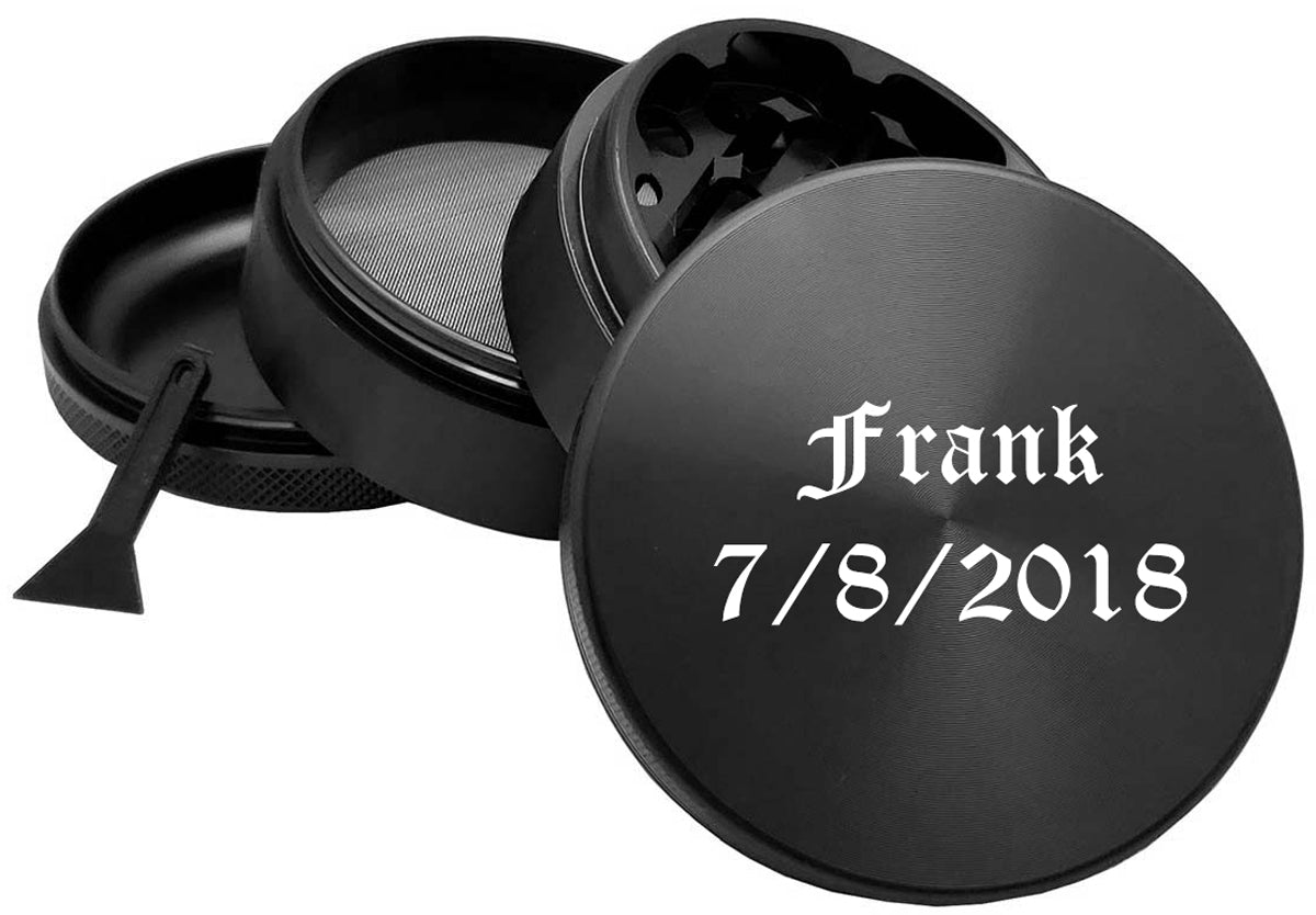 65mm Black Metal Spice Herb 4 Part Grinders