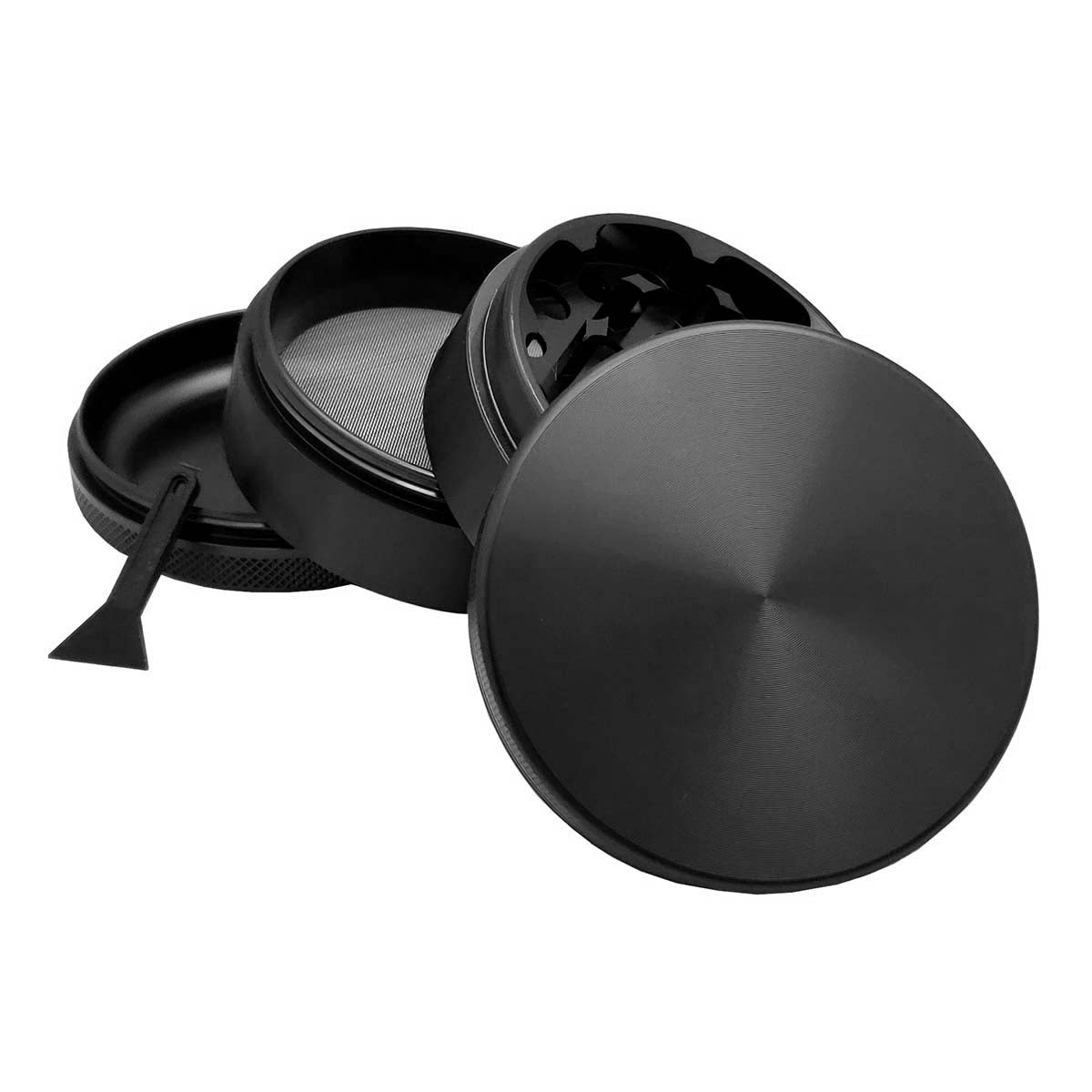 65mm Black Metal Spice Herb 4 Part Grinders